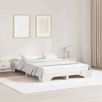 Bed Frame White 160 x 200 cm Solid Pine Wood