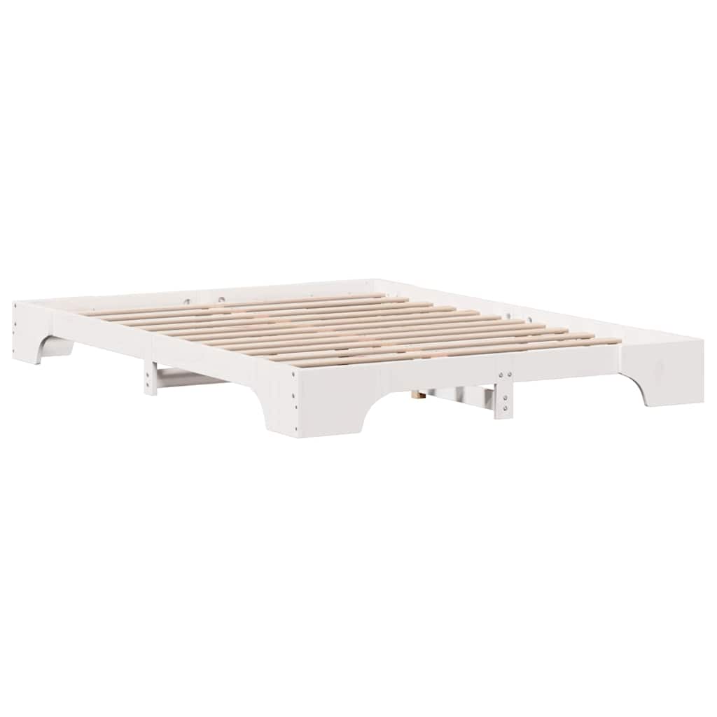 Bed Frame White 160 x 200 cm Solid Pine Wood