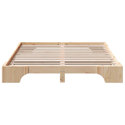 Bed Frame Natural 150 x 200 cm Solid Pine Wood