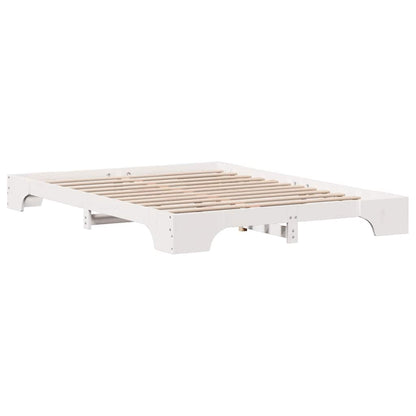 Bed Frame White 150 x 200 cm Solid Pine Wood