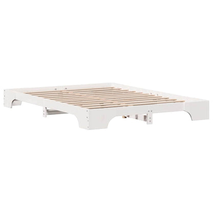 Bed Frame White 150 x 200 cm Solid Pine Wood