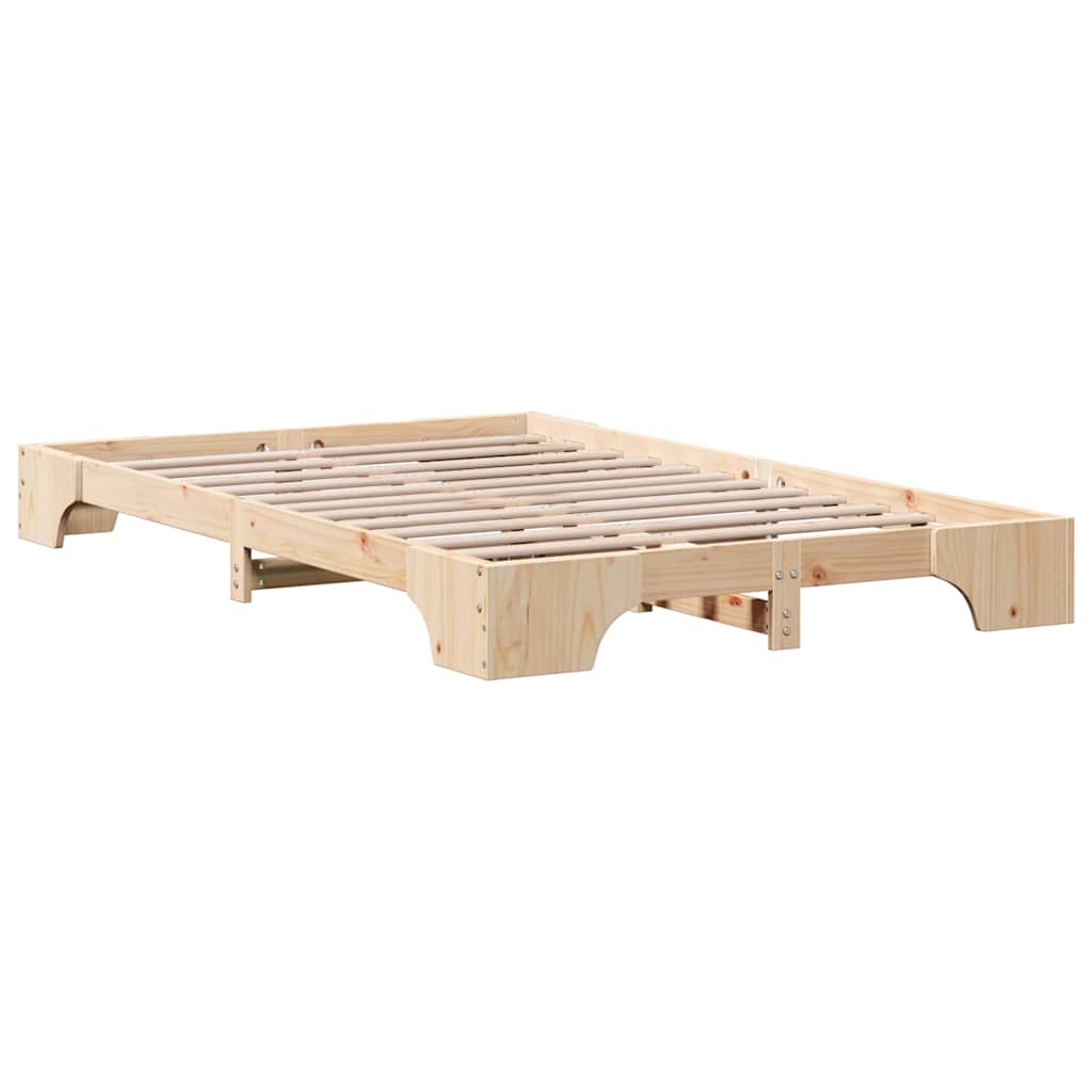 Bed Frame Natural 120 x 200 cm Solid Pine Wood