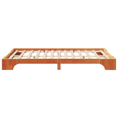 Bed Frame Wax Brown 120 x 200 cm Solid Pine Wood