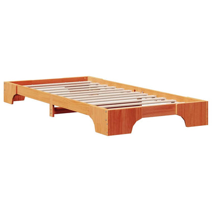 Bed Frame Wax Brown 100 x 200 cm Solid Pine Wood