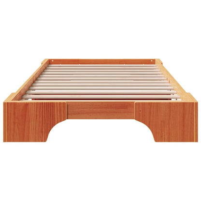 Bed Frame Wax Brown 100 x 200 cm Solid Pine Wood