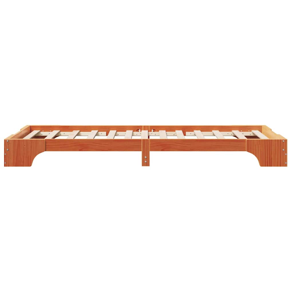 Bed Frame Wax Brown 100 x 200 cm Solid Pine Wood