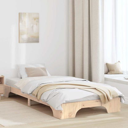 Bed Frame Natural 80 x 200 cm Solid Pine Wood
