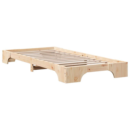 Bed Frame Natural 80 x 200 cm Solid Pine Wood