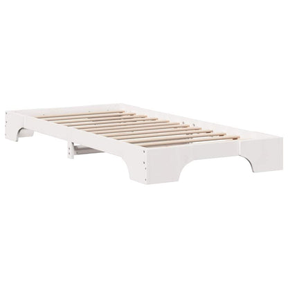 Bed Frame White 80 x 200 cm Solid Pine Wood