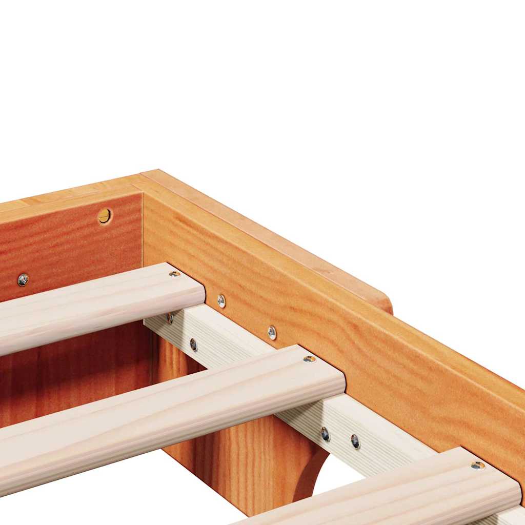 Bed Frame Wax Brown 80 x 200 cm Solid Pine Wood