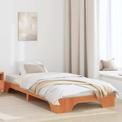 Bed Frame Wax Brown 80 x 200 cm Solid Pine Wood