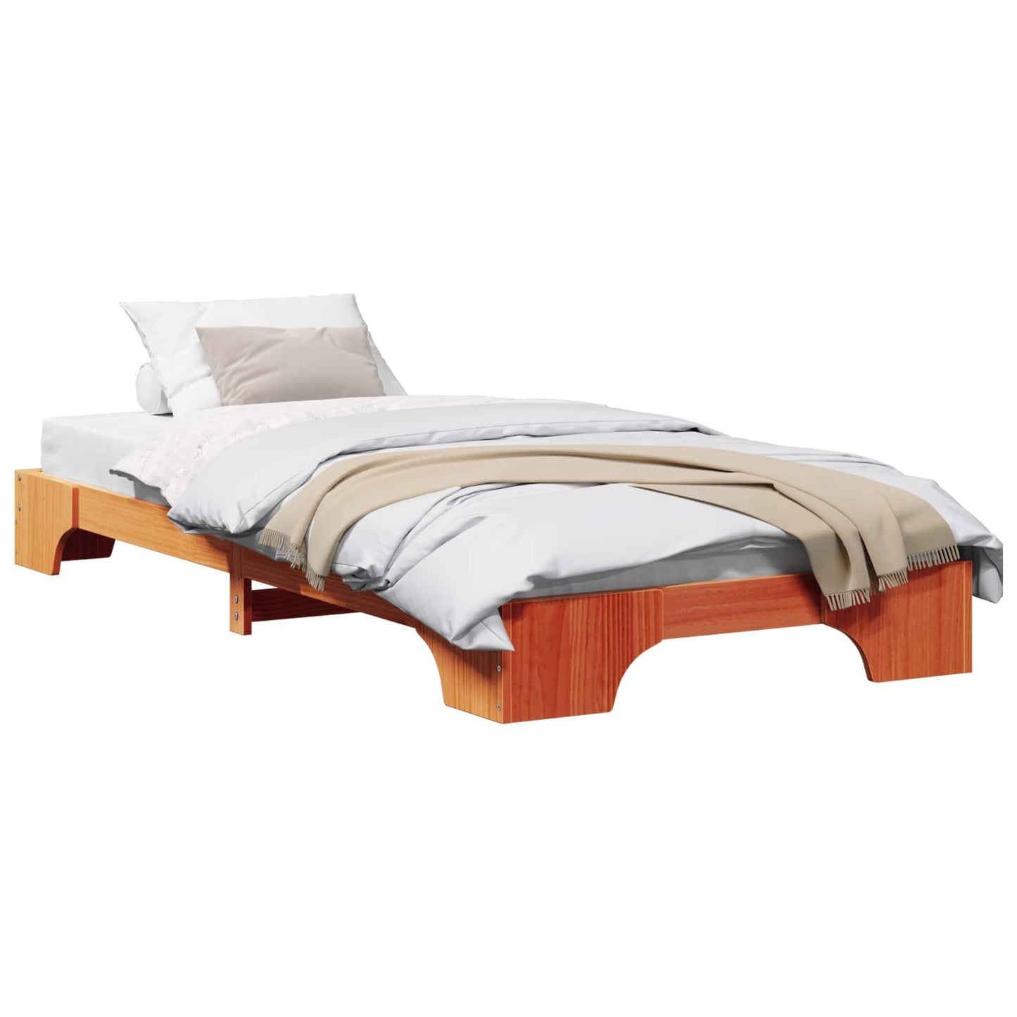 Bed Frame Wax Brown 80 x 200 cm Solid Pine Wood