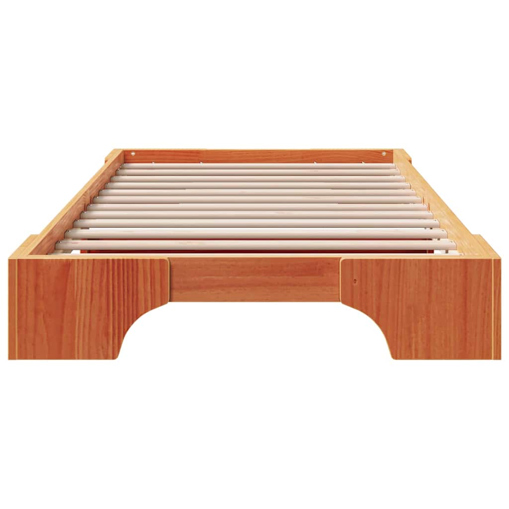 Bed Frame Wax Brown 80 x 200 cm Solid Pine Wood
