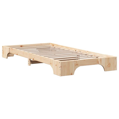 Bed Frame Natural 90 x 190 cm Solid Pine Wood