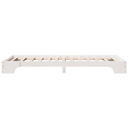 Bed Frame White 90 x 190 cm Solid Pine Wood