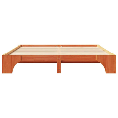 Bed Frame Wax Brown 180 x 200 cm Solid Pine Wood