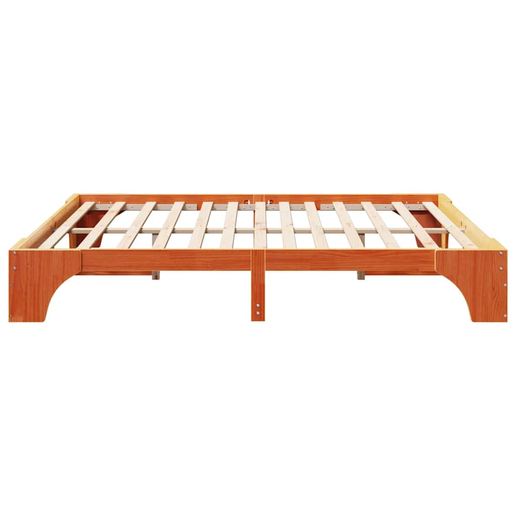 Bed Frame Wax Brown 180 x 200 cm Solid Pine Wood