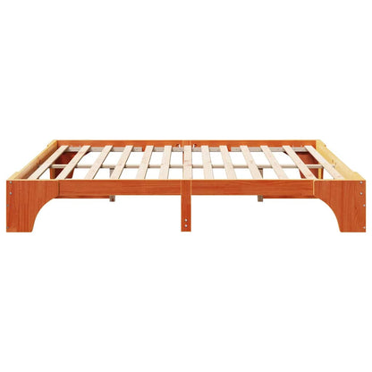 Bed Frame Wax Brown 180 x 200 cm Solid Pine Wood