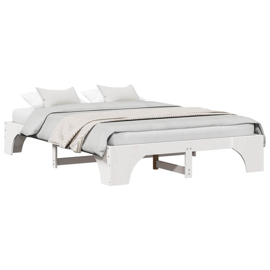 Bed Frame White 160 x 200 cm Solid Pine Wood