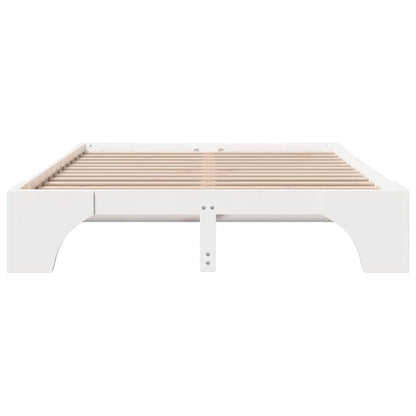 Bed Frame White 160 x 200 cm Solid Pine Wood