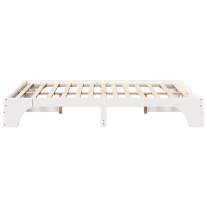 Bed Frame White 160 x 200 cm Solid Pine Wood