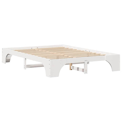 Bed Frame White 140 x 200 cm Solid Pine Wood