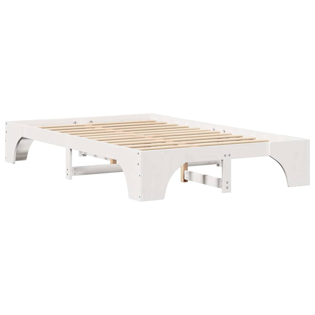 Bed Frame White 120 x 200 cm Solid Pine Wood