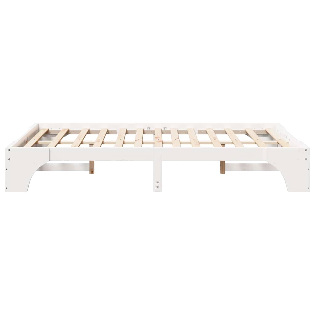 Bed Frame White 120 x 200 cm Solid Pine Wood