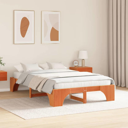 Bed Frame Wax Brown 120 x 200 cm Solid Pine Wood