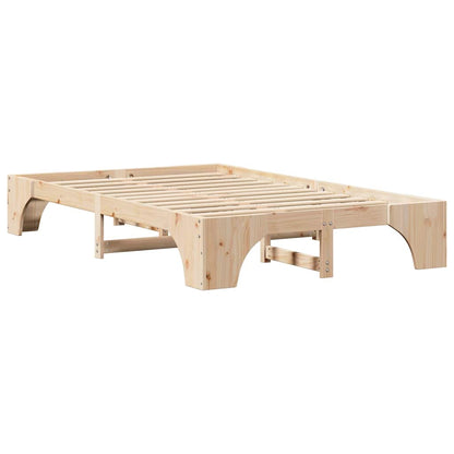 Bed Frame Natural 140 x 190 cm Solid Pine Wood