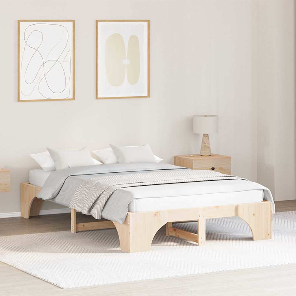 Bed Frame Solid Pine Wood 120 x 190 cm Solid pine wood