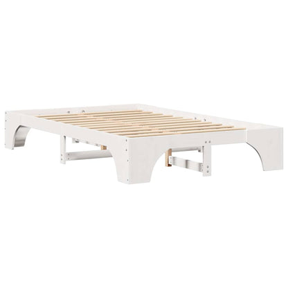 Bed Frame White 120 x 190 cm Solid Pine Wood