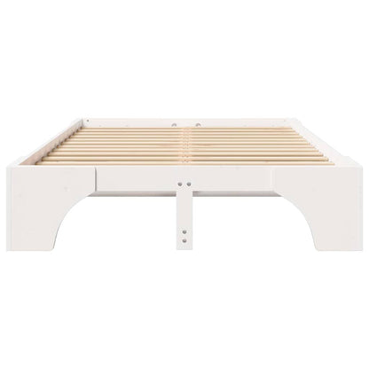 Bed Frame White 120 x 190 cm Solid Pine Wood