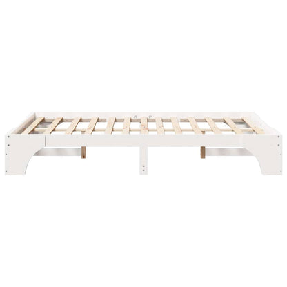 Bed Frame White 120 x 190 cm Solid Pine Wood