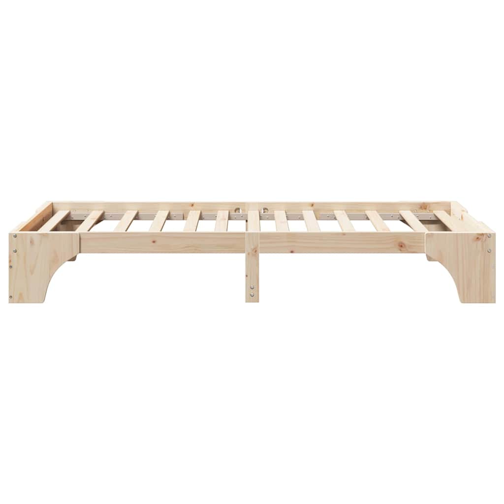 Bed Frame Natural 100 x 200 cm Solid Pine Wood