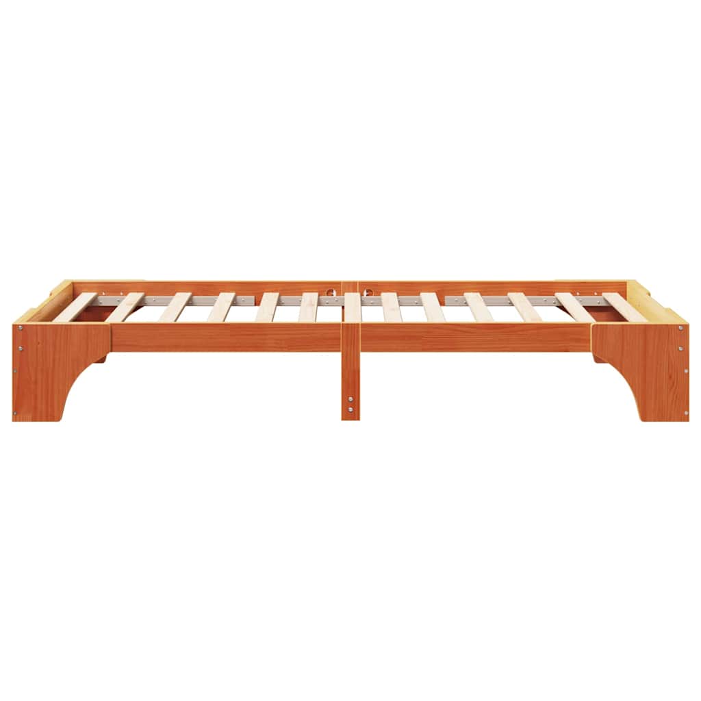 Bed Frame Wax Brown 100 x 200 cm Solid Pine Wood