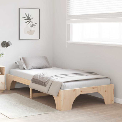 Bed Frame Natural 80 x 200 cm Solid Pine Wood