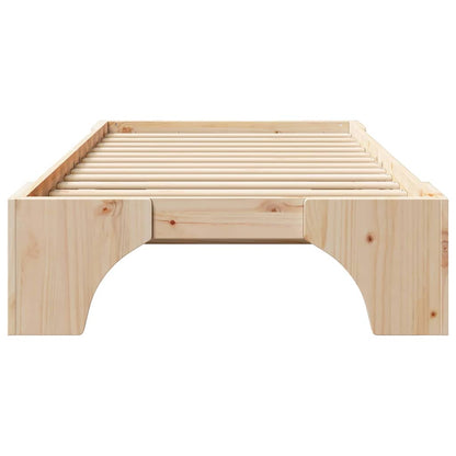 Bed Frame Natural 80 x 200 cm Solid Pine Wood