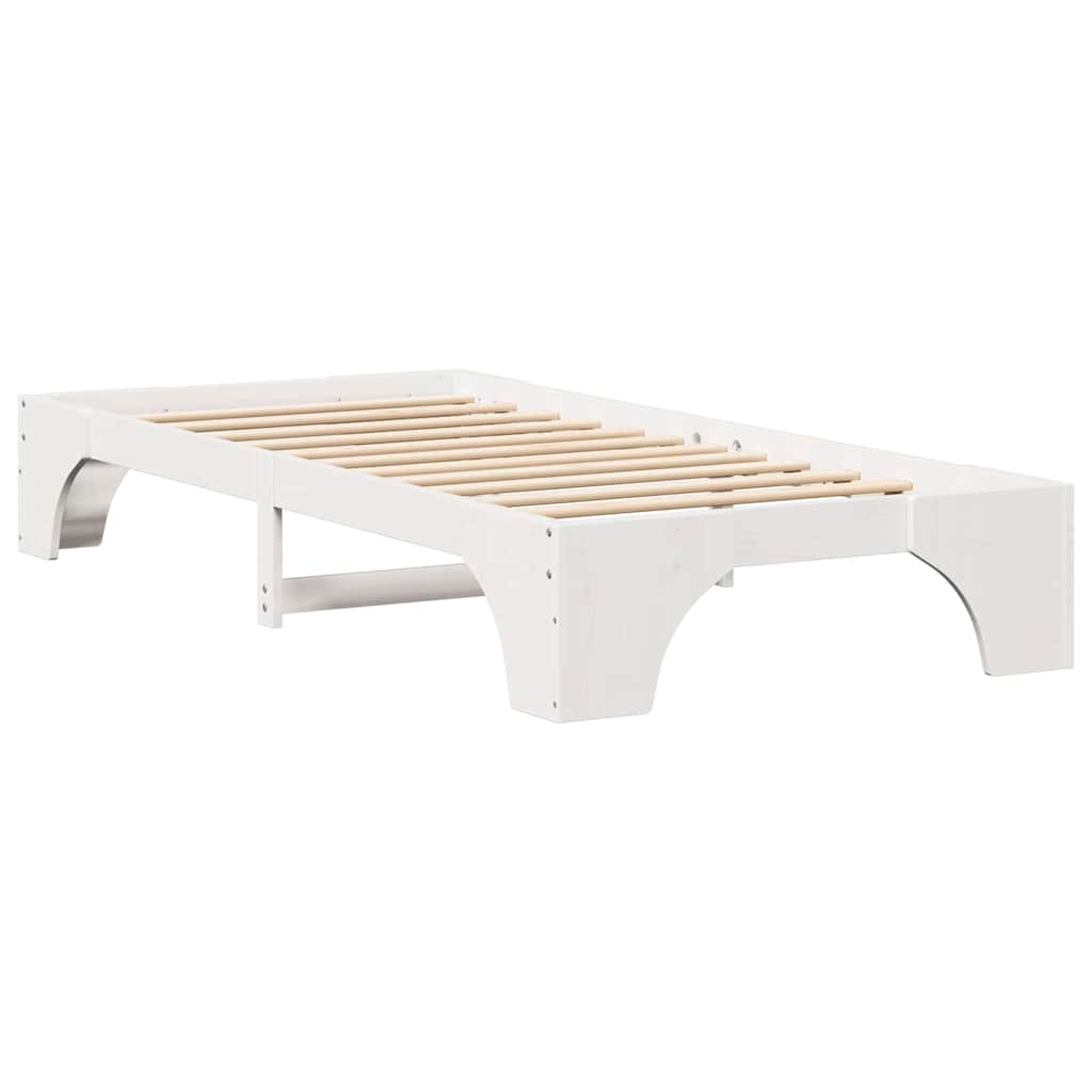 Bed Frame White 80 x 200 cm Solid Pine Wood