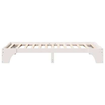 Bed Frame White 80 x 200 cm Solid Pine Wood