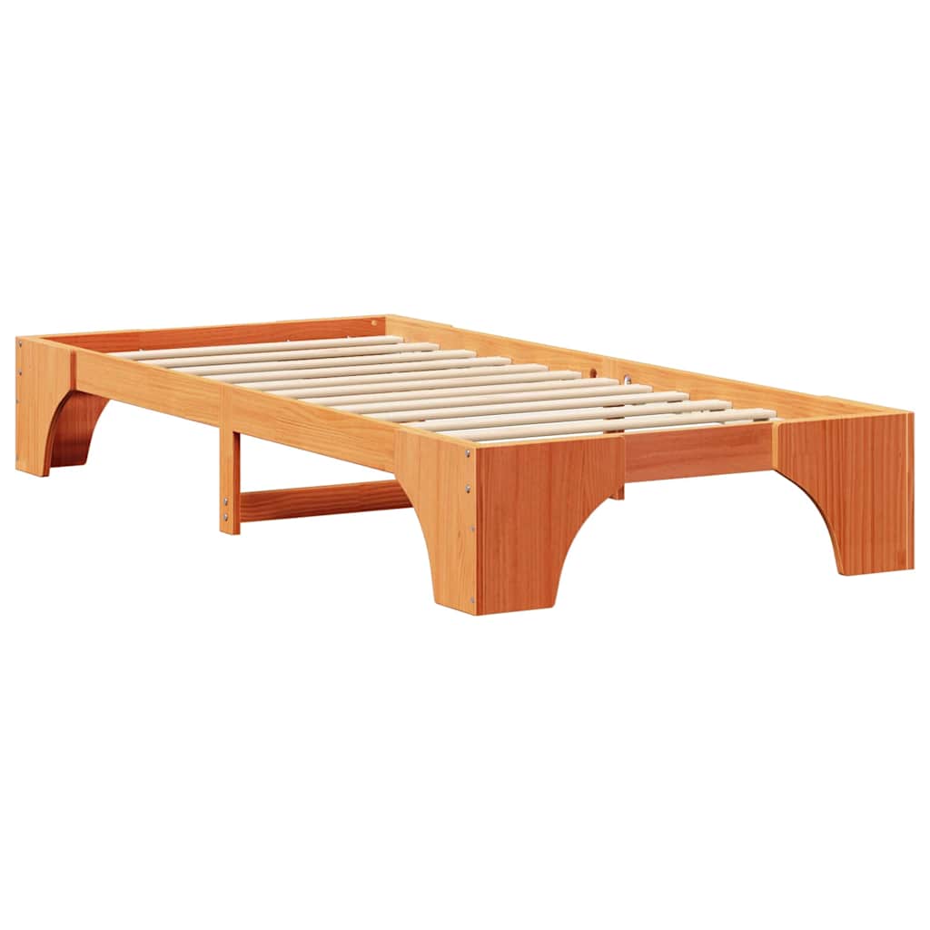 Bed Frame Wax Brown 80 x 200 cm Solid Pine Wood