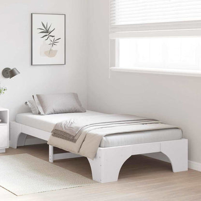 Bed Frame White 90 x 190 cm Solid Pine Wood