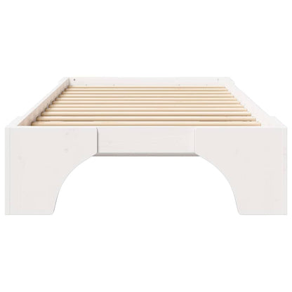 Bed Frame White 90 x 190 cm Solid Pine Wood