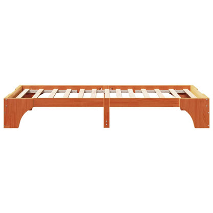 Bed Frame Wax Brown 90 x 190 cm Solid Pine Wood