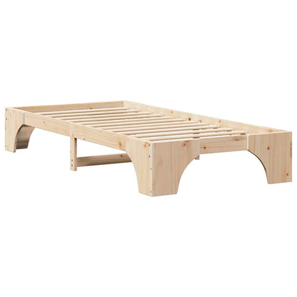 Bed Frame Natural 75 x 190 cm Solid Pine Wood