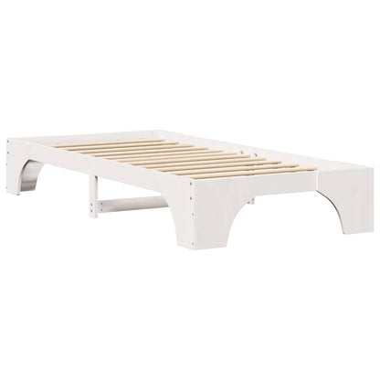 Bed Frame White 75 x 190 cm Solid Pine Wood