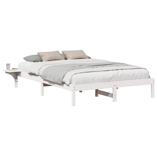 Bed Frame White 160 x 200 cm Solid Pine Wood