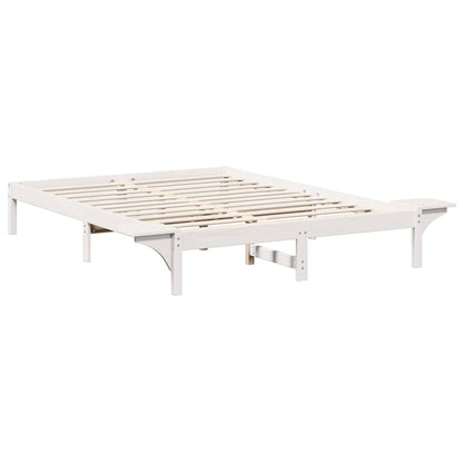 Bed Frame with Bedside Tables White 160 x 200 cm White