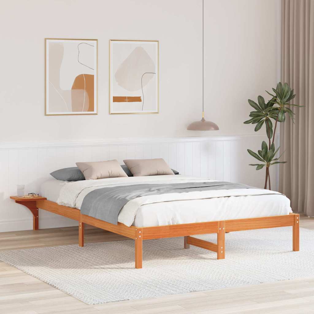 Bed Frame with Bedside Tables Brown 160 x 200 cm Wax brown