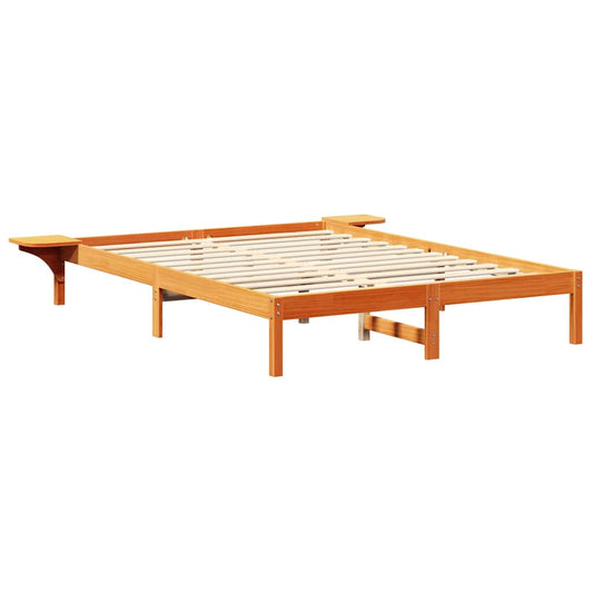 Bed Frame with Bedside Tables Brown 160 x 200 cm Wax brown